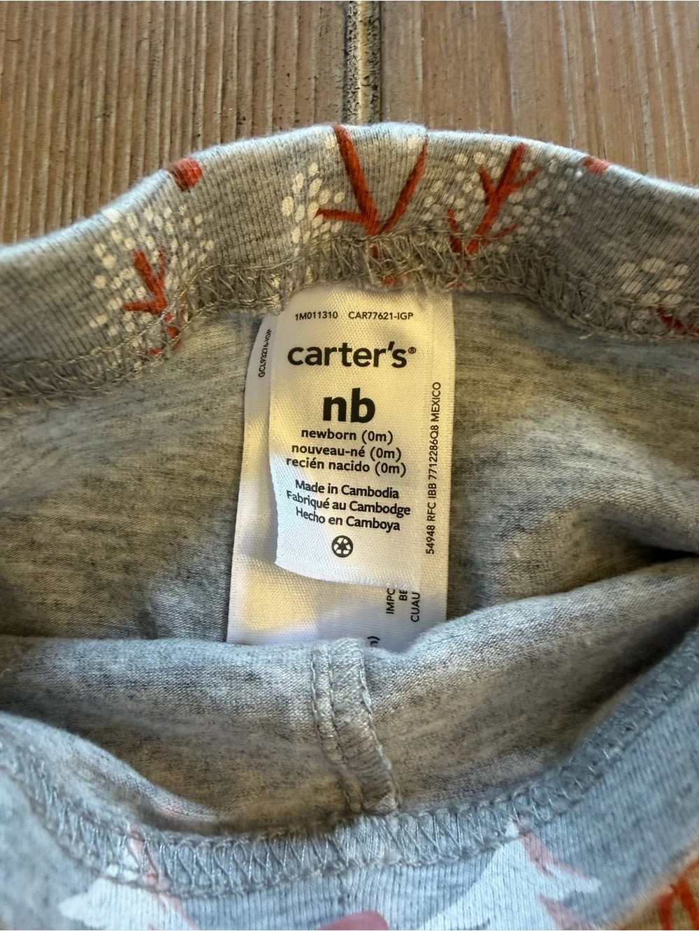 Carter's Gray Leggings with Orange Deer & Teal Trees
